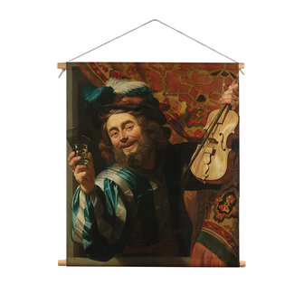 Textielposter De Vrolijke Vioolspeler - Gerard van Honthorst