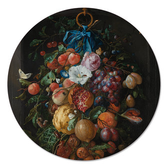 Muurcirkel Festoen van Vruchten en bloemen - Johannes de Heem