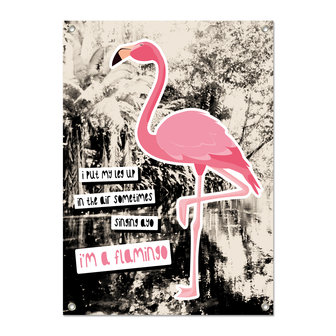 Tuinposter Flamingo