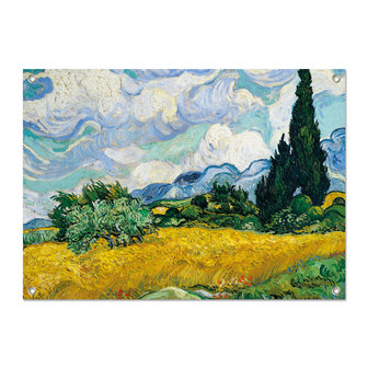Tuinposter Korenveld met Cipressen - van Gogh