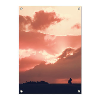 Tuinposter Roze Wolkenveld - PB