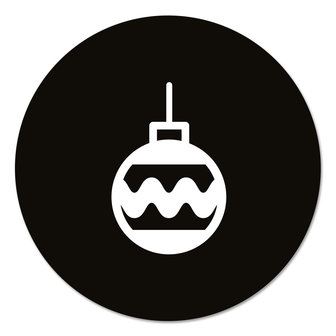 Muurcirkel - Kerstbal zwart wit