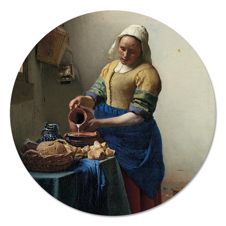 Muurcirkel Het Melkmeisje - Vermeer