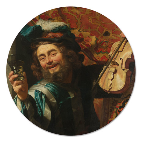 Muurcirkel Een vrolijke Vioolspeler - Gerard van Honthorst