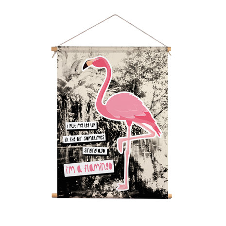 Textielposter Flamingo