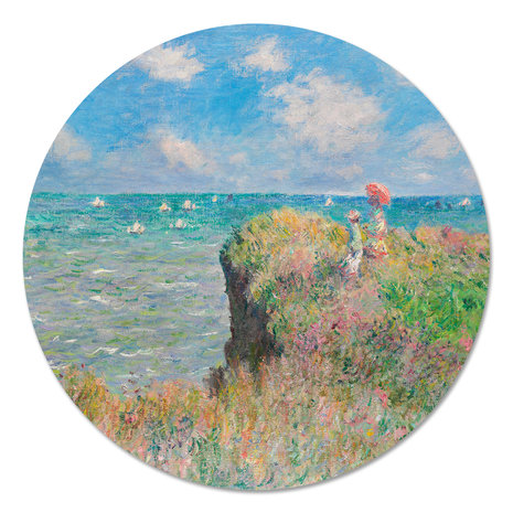 Muurcirkel Kliffen van Pourville - Claude Monet