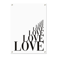 Tuinposter Love in het zwart van groot naar klein