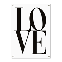 Tuinposter Love in het zwart groot
