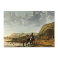 Tuinposter Rivierlandschap met Ruiters - Aelbert Cuyp