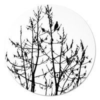 Muurcirkel - Duif in boom Zwart Wit PB