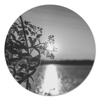 Muurcirkel - Ondergaande zon Zwart Wit PB