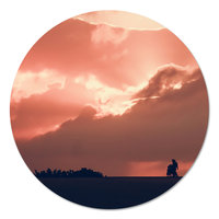 Muurcirkel - Wolken met wandelend gezin PB