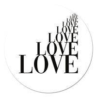 Muurcirkel - Love in het zwart verkleinend