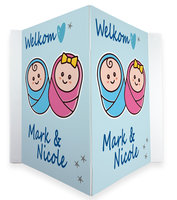 Geboortebord - Tweeling jongen en meisje