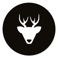 Muurcirkel - Rendier zwart wit